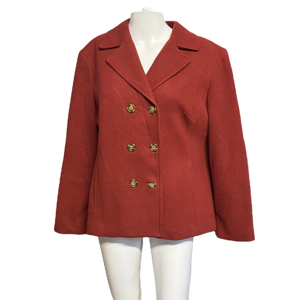 Evan Picone Stretch - Womens Double Breasted Peacoat Sz LG